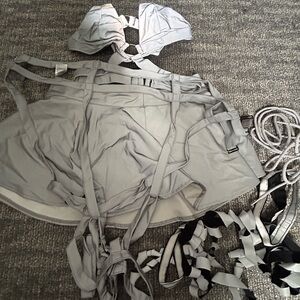 Gray Strappy Bikini Set